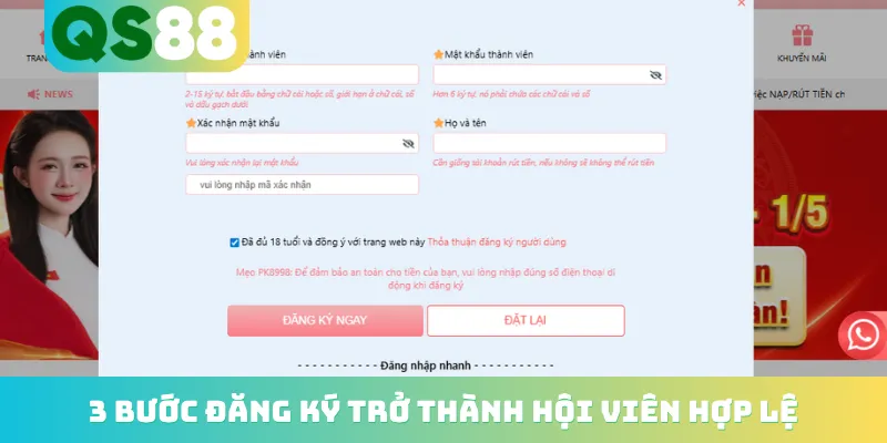 Trang chủ 17 3 bước đăng ký trở thành hội viên hợp lệ