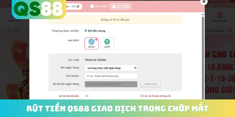 Trang chủ 19 Rút tiền QS88 giao dịch trong chớp mắt